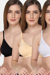 Intimacy Double layered Non Padded Non Wired Medium Coverage Everday T-shirt Bra (Pack of 3) - Multicolor — thumbnail 1